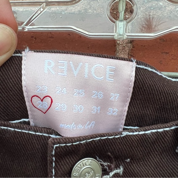 Revice brown miss me ex-boyfriend new with tags, white seam button fly, size 28 - Picture 13 of 13